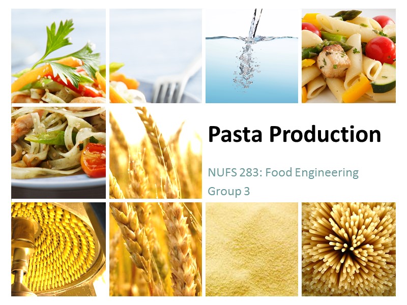 Pasta Production NUFS 283: Food Engineering Group 3 Pasta Production NUFS 283: Food Engineering Group 3